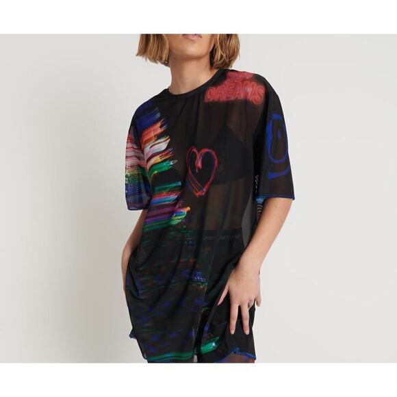 One Teaspoon 99 cent Dreams Mesh T Dress in Black Size XS NWT - Picture 3 of 11